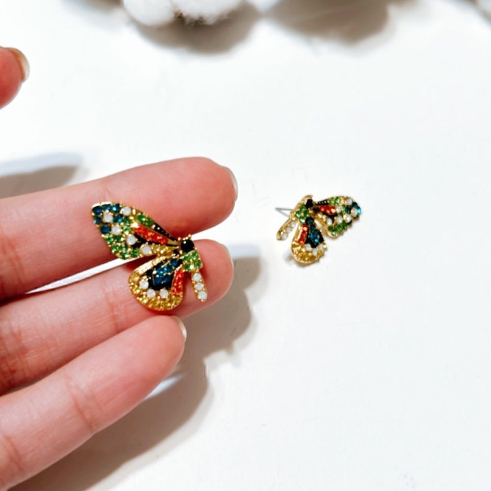 Butterfly stud earrings  N94 - Picture 2 of 6